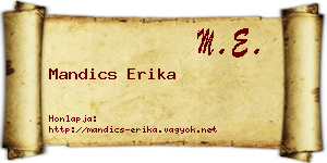 Mandics Erika névjegykártya